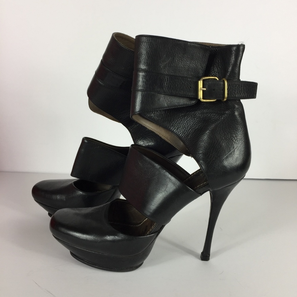Lanvin Ankle-Wrapped Platform Heels sz 9